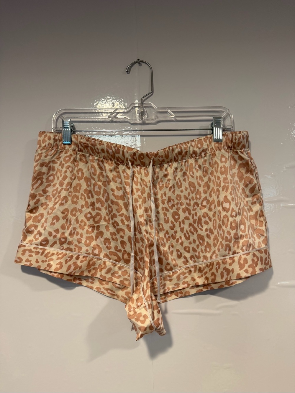 Leopard Print Satin like Lounge Shorts - Beige & Tan by Victoria’s Secret
